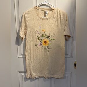 Bella + Canvas Cream floral T-Shirt